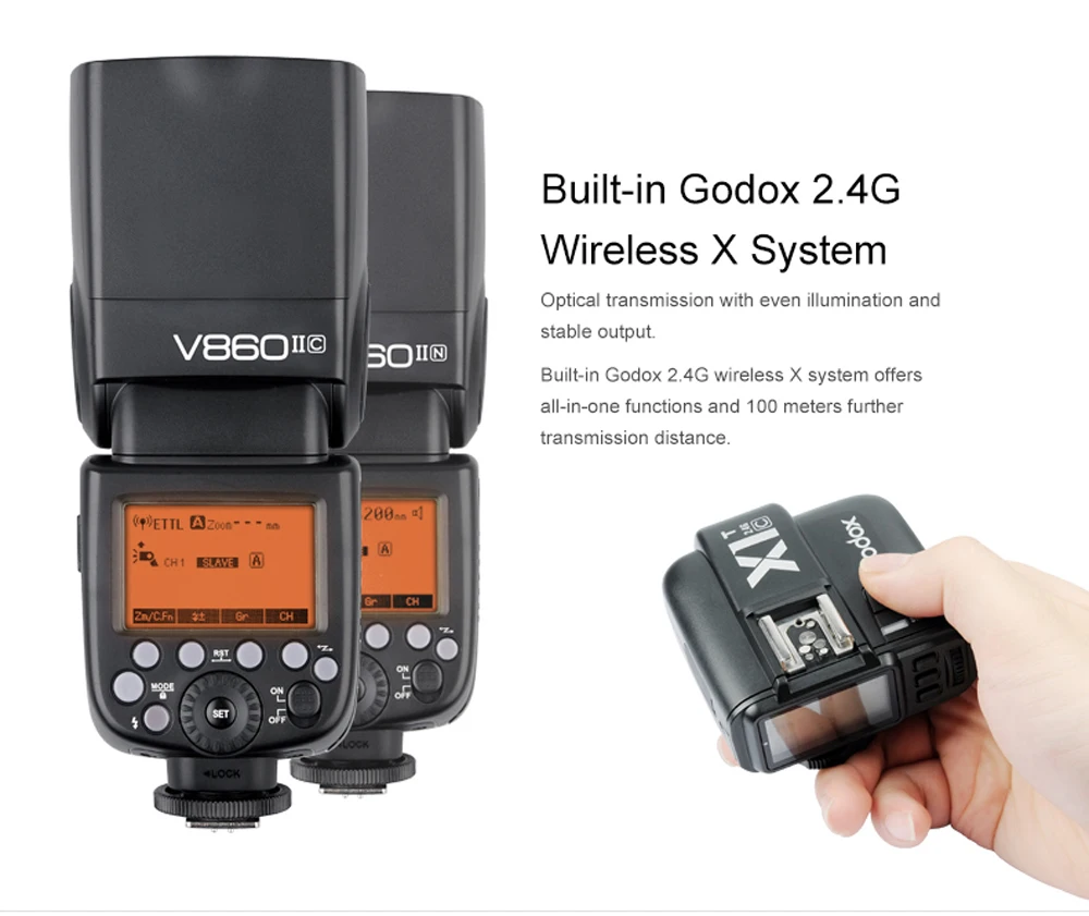 GODOX V860IIC V860IIN V860IIS V860IIO v860if литий-ионный аккумулятор TTL 2,4G HSS Вспышка Speedlite для Canon Nikon Sony Olympus Fuji