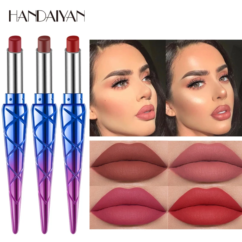 

handaiyan Cosmetics Nude Brown Matte Lipstick Makeup Waterproof Long Lasting Women Matte Lip Tattoo Lipstick Pencil