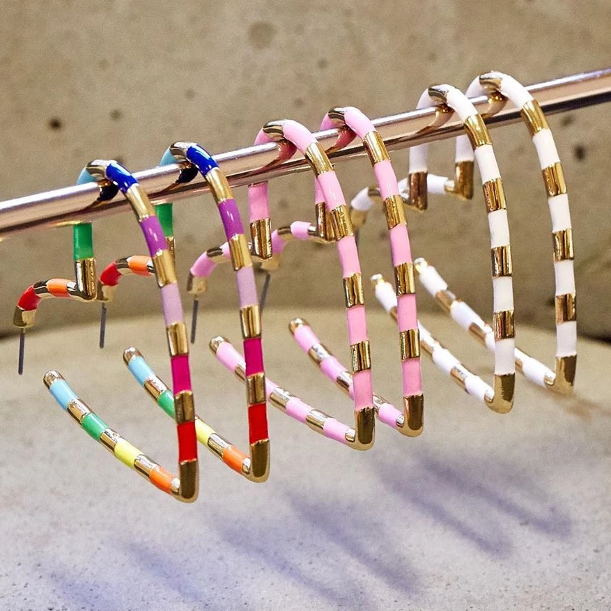 

Dvacaman Bohemian 7 Color Heart Drop Dangle Earrings for Women 2019 New Trendy Jolie Ice Cream Statement Earrings Bridal Jewelry