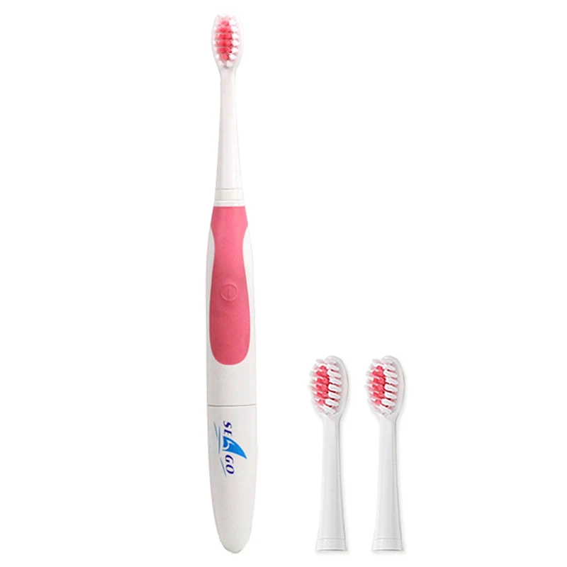 

Rotary electric toothbrush adult Teeth whitening tool 3 brush heads IPX7 waterproo Oral cleaning appliance AAA battery 4 color