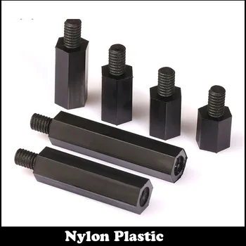 

M3 M3*8 M3x8 M3*10 M3x10 6 Plastic Single End Stud Nylon Screw Pillar Black Male To Female Hex Hexagon Standoff Stand off Spacer