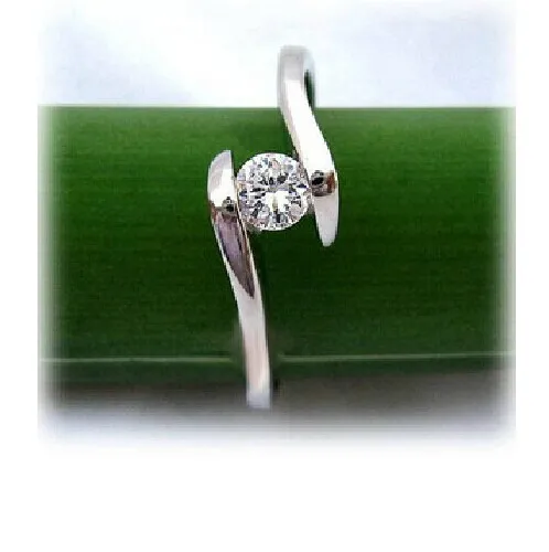 Оптовая продажа элегантное женское кольцо 0.5CT Moissanite настоящее твердое 14k белое