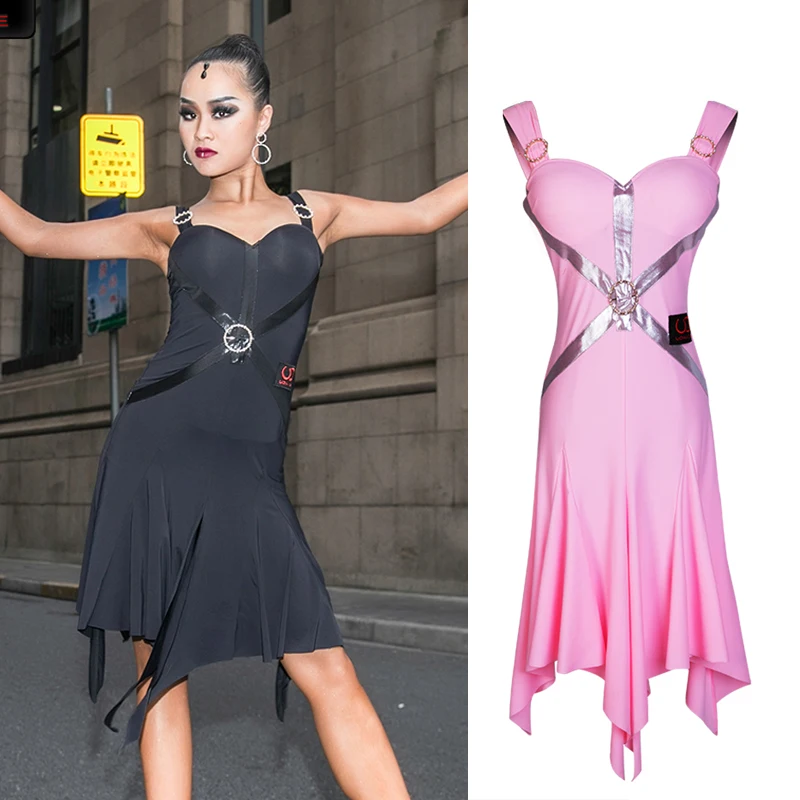 

Latin Dress Women Sleeveless Sexy Irregular Skirt Adult Dancewear Rumba Samba Salsa Womens Clothing Latin Practice Wear DN3787
