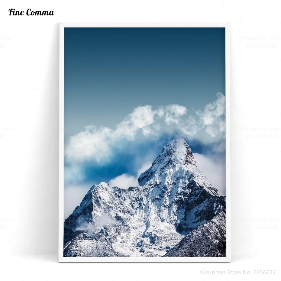 

Posters and Prints Blue Ice Mountain Scandinavian Decor Nordic Art Poster Wall Picture for Living Room Wall Art Canvas Print
