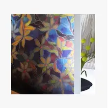 Утолщение без клея Американская Картина с орхидеями цвет электростатического стекла мембраны ванная комната балкон Окна Пленка Бумага на окна