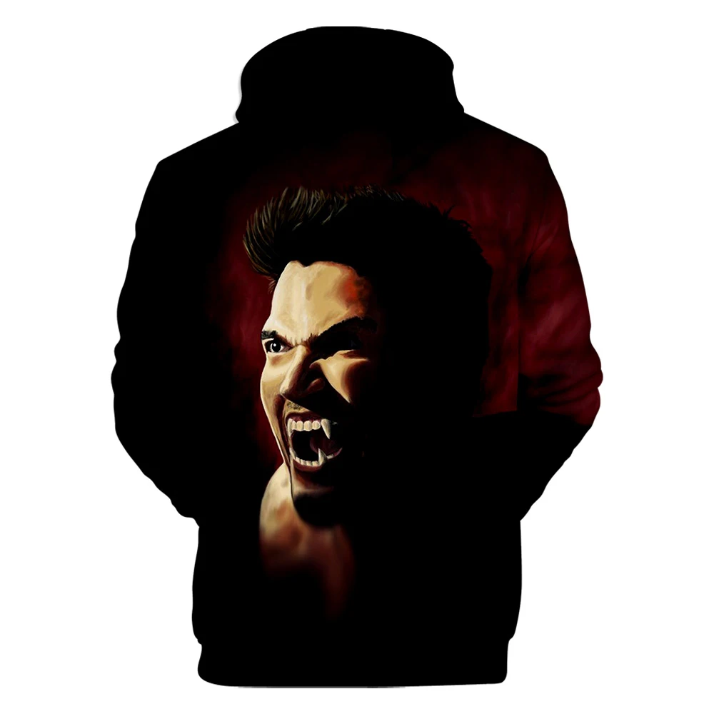 Fashion Teen Wolf Hoodies Derekhale 3D Print Sweatshirts Teen Wolf Men/Women Black Unisex Tops 4XL