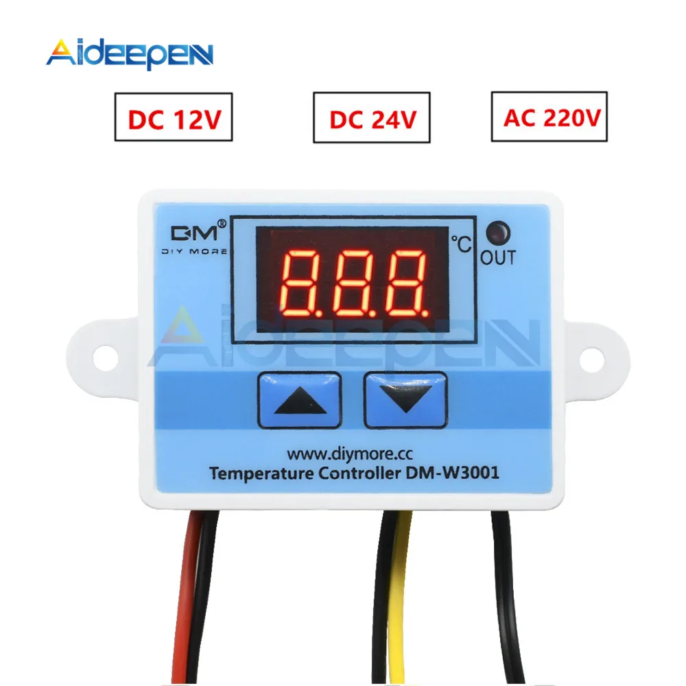 W3001 220V 12V 24V Digital Temperature Controller Thermostat