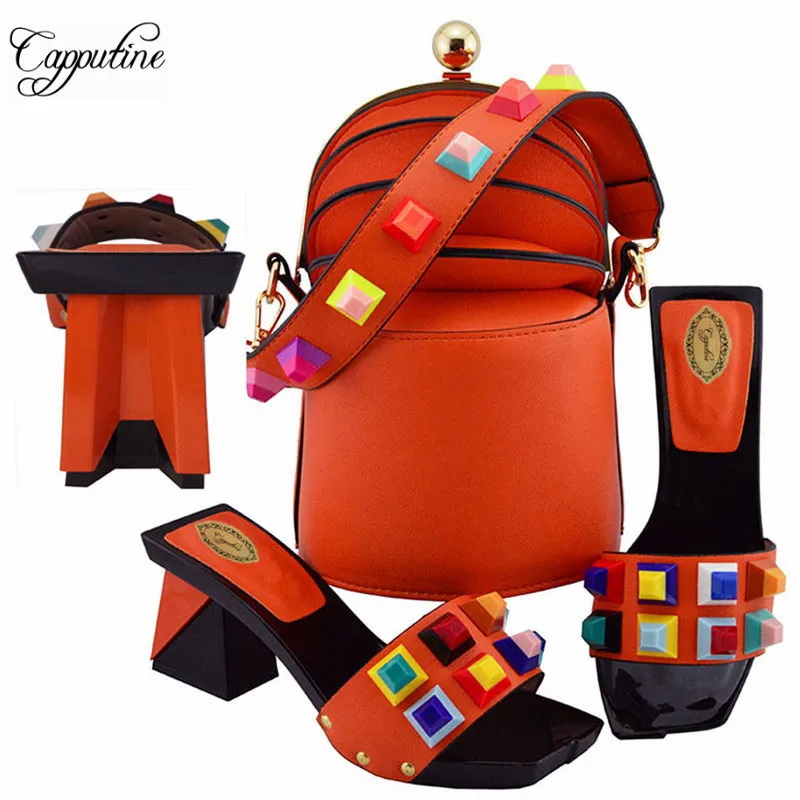 

Capputine 2019 New Italian Ladies Shoes And Match Bag Set Hot Selling Nigerian PU Leather Shoes And Bag Set For Woman Party