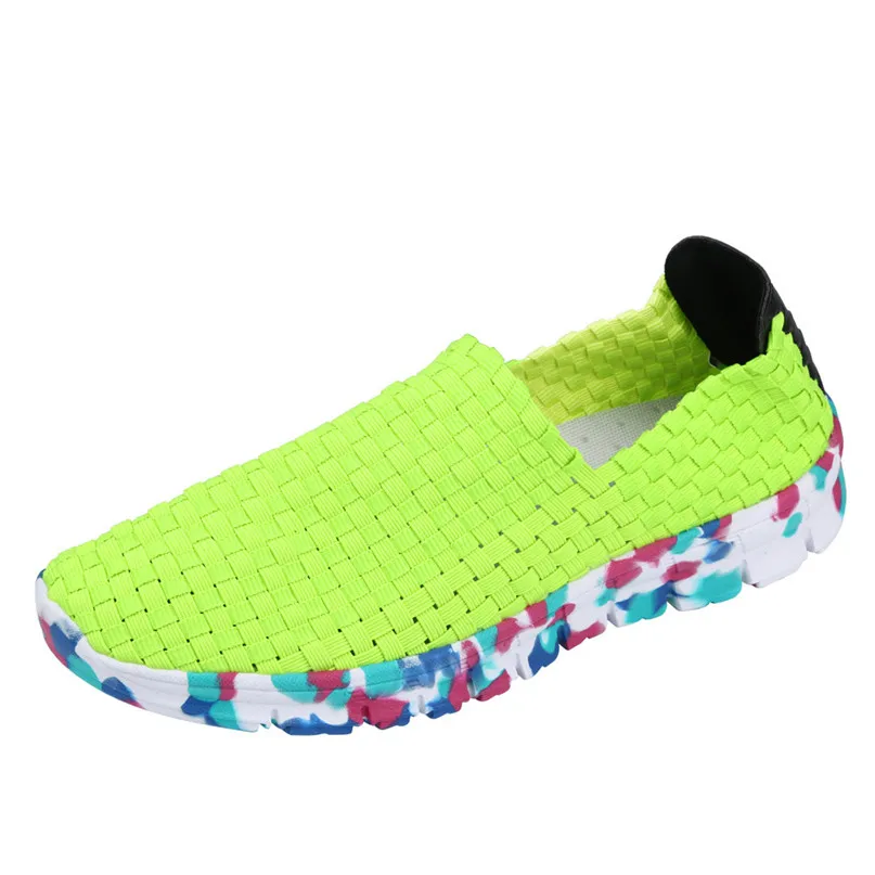 Comfortable Shoes Women Woven Flat Breathable Shallow Mouth Lazy Slip Resistant Leisure Sport Shoe Running Shoes Adult #2O24#F (30)