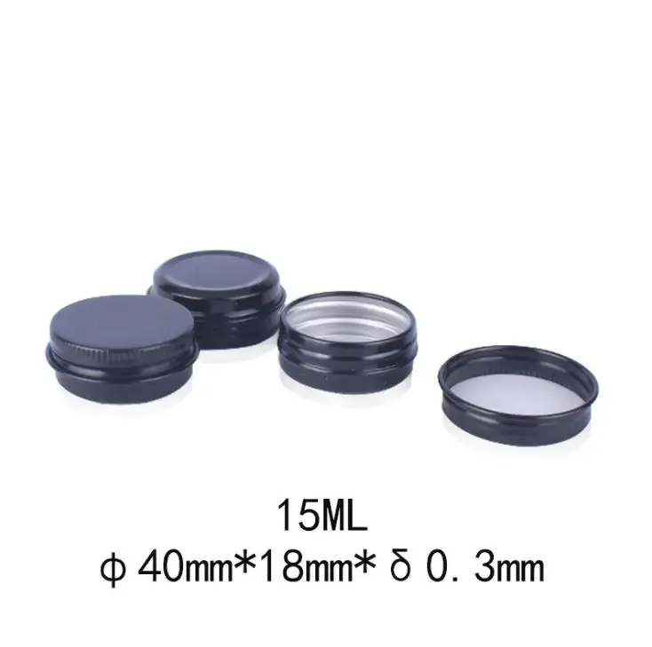 

500pcs/lot 15g Black Aluminum Jar 15ML Empty Small Lip Oil Cosmetic Eye Cream Bottle Batom Travel Lotion Tin Container SN2418