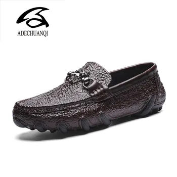 

big size 38-47 Mens Loafers Tassels Shoes Moccasin Crocodile Style Footwear Slip On Flat Driving Boat Shoes Classical Male