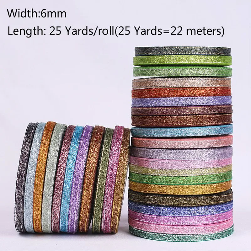 

6mm Color Onion Ribbon 25 Yards Wedding Party Festive Decor Crafts Gifts Wrapping Apparel Sewing Fabric Supplies DIY Material