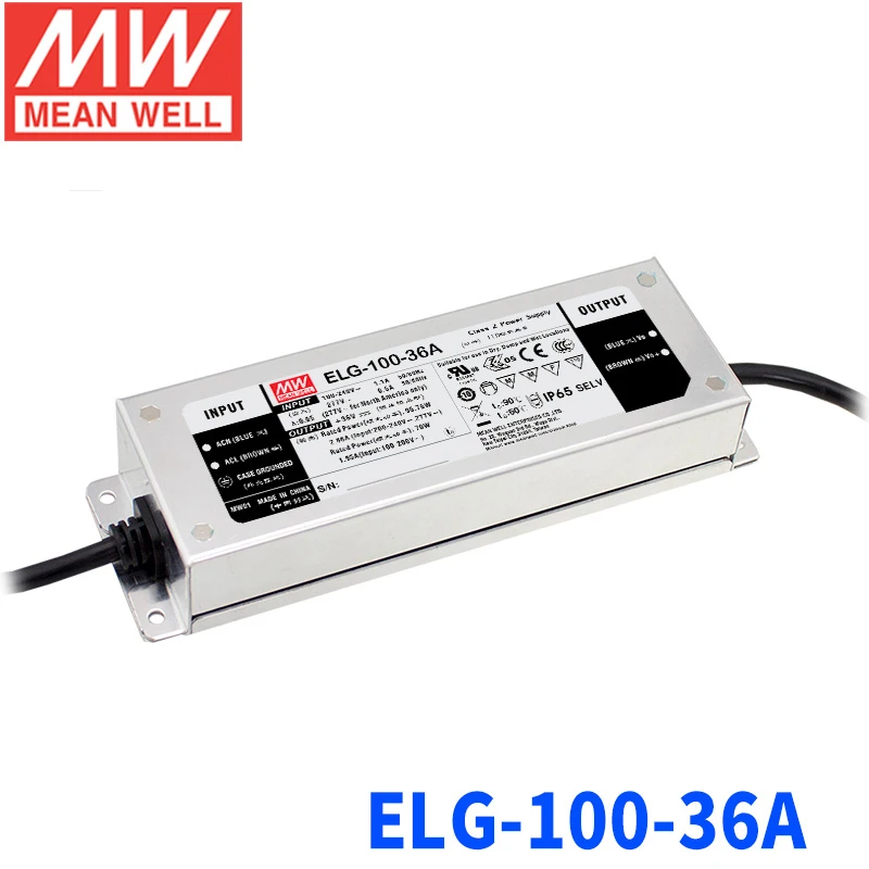 MEAN WELL светодиодный драйвер MW ELG HLG 36 в 48 в 75 Вт 100 Вт 150 Вт 200 Вт 240 Вт 300 Вт 480 Вт 600 Вт блок питания IP65 Meanwell Регулируемый трансформатор