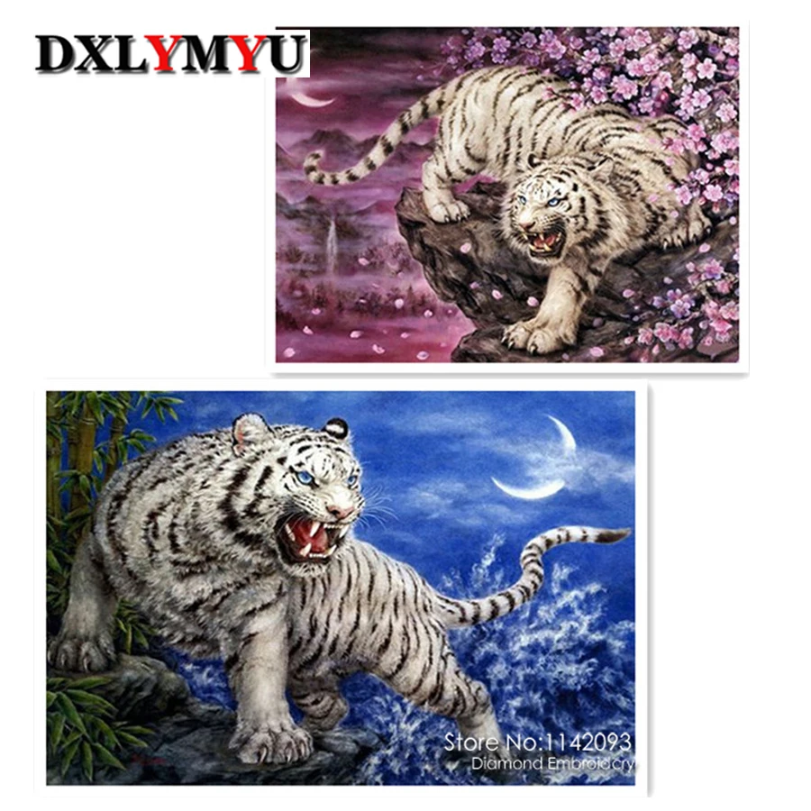 

DIY 3D Diamond Mosaic Animal Handmade Diamond Painting Cross Stitch Kits Full Diamond Embroidery Tiger Patterns Rhinestones