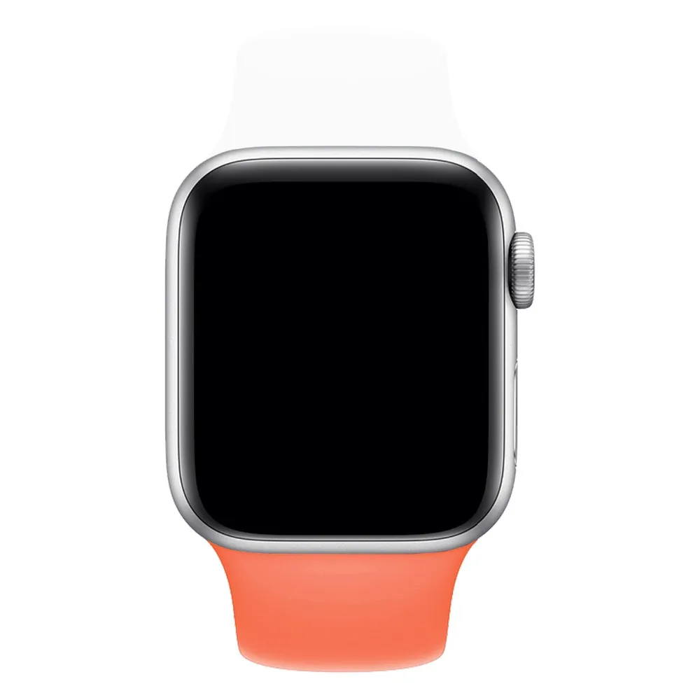 Для наручных часов iWatch, ремешок Красочный мягкий силиконовый ремешок для наручных часов Apple Watch Series 4/3/2/1 двухцветный браслет для часов 38 40 мм 42 44 мм
