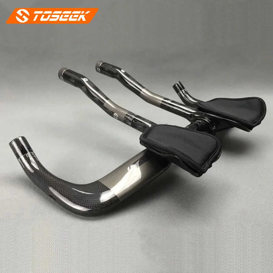 

TOSEEK TT Bike Rest Handlebar 3k Full Carbon Fiber Time Trial Handlebar Cycling Aero Bar TT Handlebar Matte/Glossy