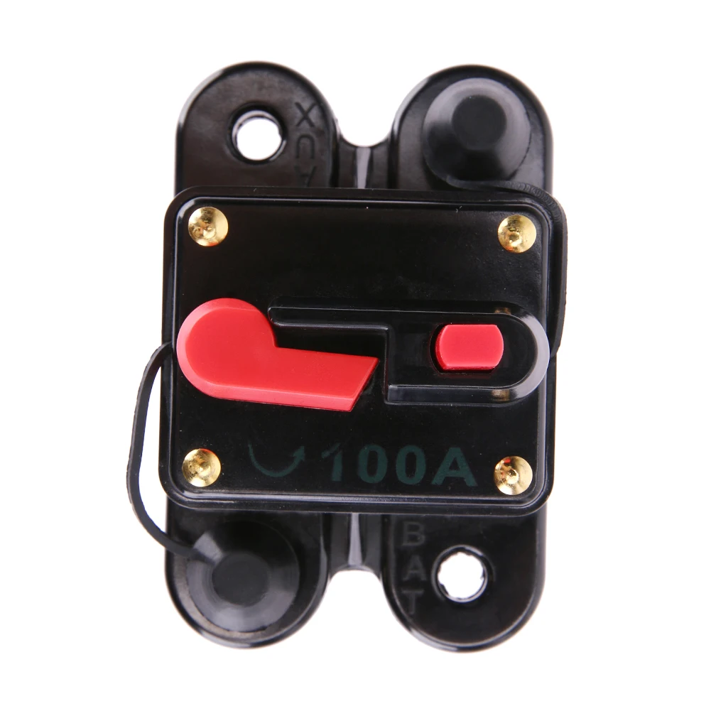 

Newest 100A 12V Square Car Audio Inline Circuit Breaker Fuse for System Protection Black Audio Inline Circuit Breaker Fuse