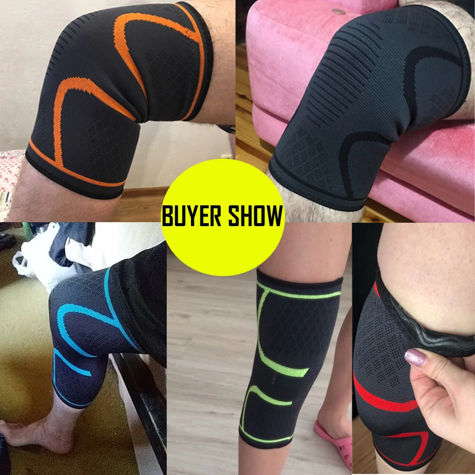 1Pcs Fitness Hardlopen Fietsen Knie Ondersteuning Braces Elastische Nylon Sport Compressie Knie Pad Sleeve Voor Basketbal Volleybal