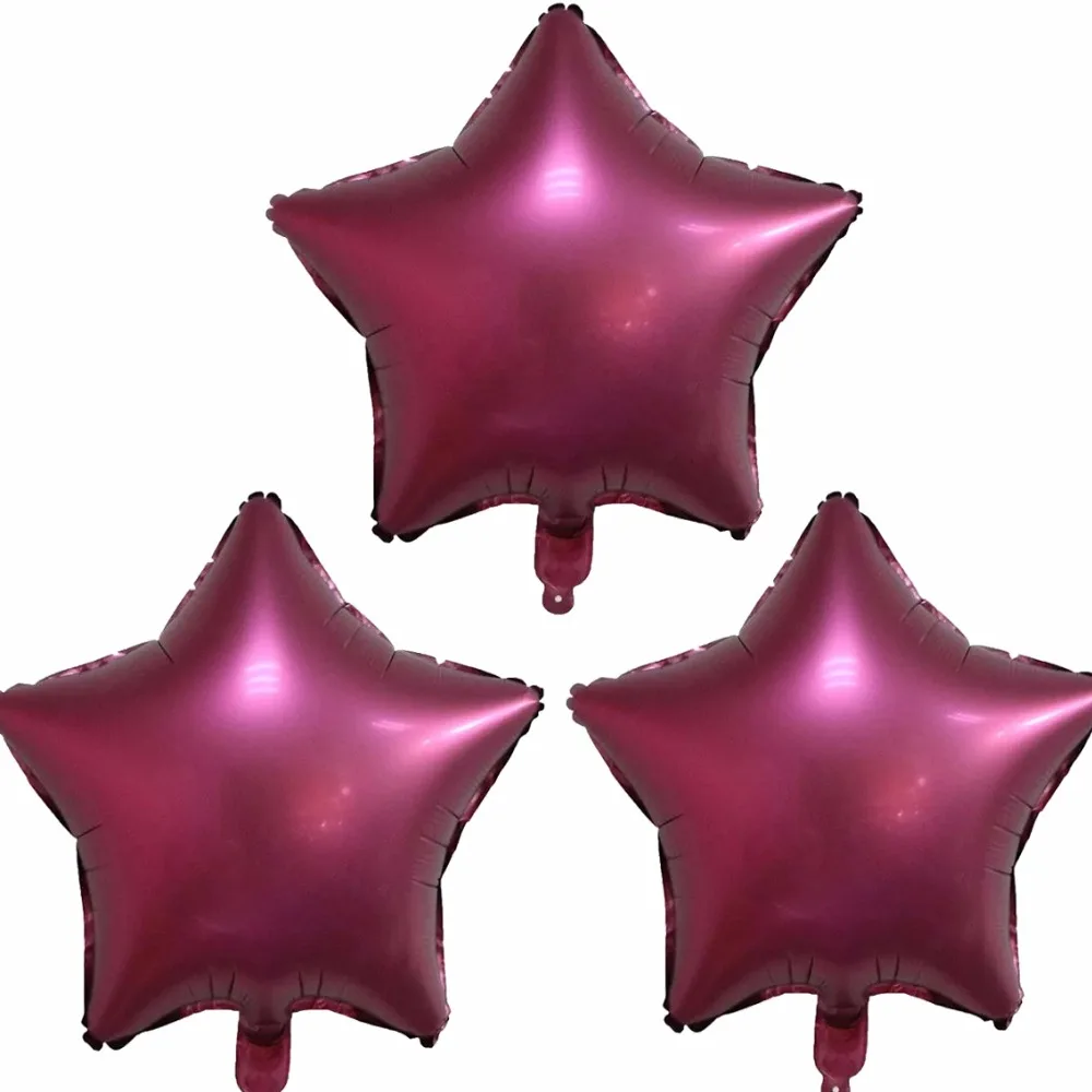 

3pcs/lot 18inch Metallic burgundy star heart helium balloon wine red Balloons Party Wedding Valentine romantic Sexy supplies Toy