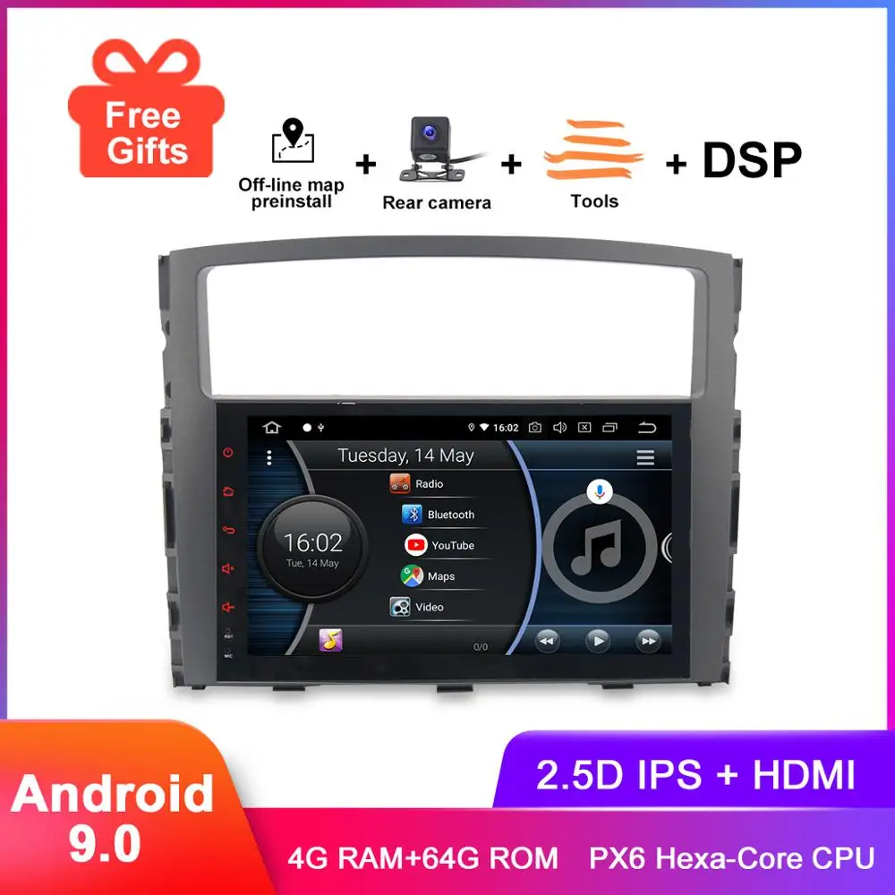 9 &quotips Android авто радио для Mitsubishi Pajero V97 V93 мультимедиа DSP аудио видео плеер GPS