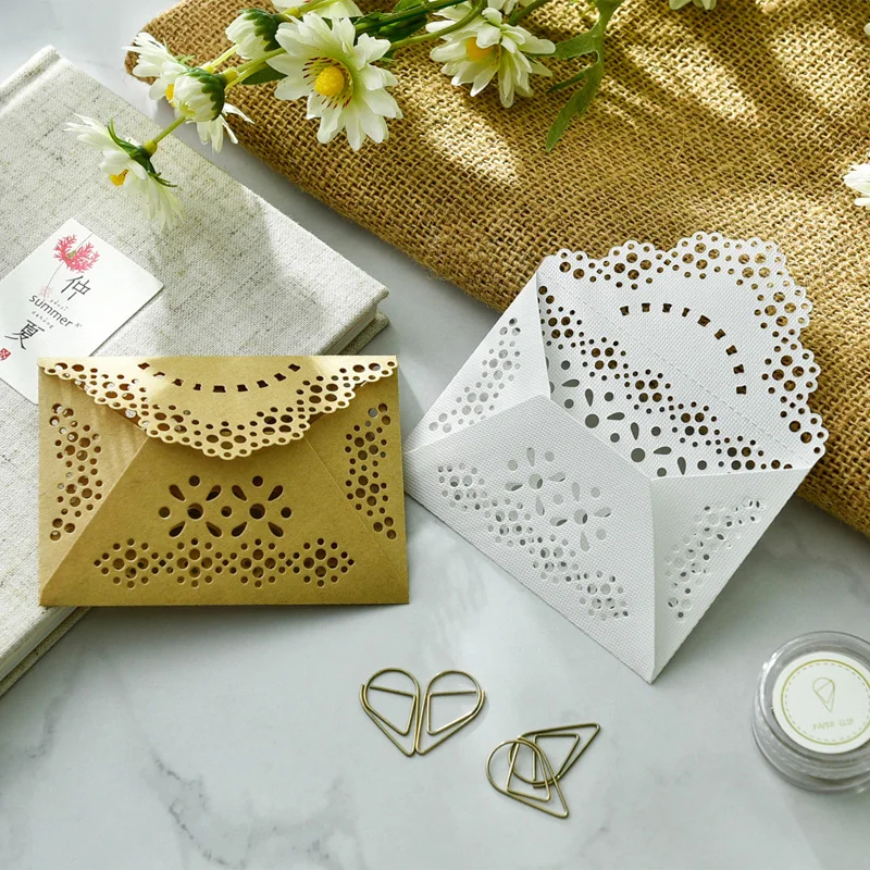 

Homemade Delicate Lace Small Envelope for Scrapbooking Happy Planner/Card Making/Journaling Project DIY Craft