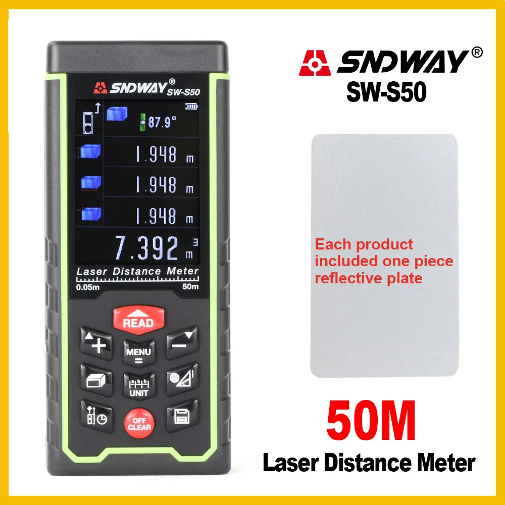 Sndway USB Aufladen Tragbare Bunte Bildschirm Digitale Laser Abstand Meter Reichweite Finder Entfernungsmesser SW-S50/70/100 Sndway USB Aufladen Tragbare Bunte Bildschirm Digitale Laser Abstand Meter Reichweite Finder Entfernungsmesser SW-S50/70/100