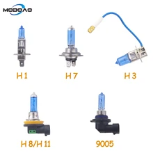 Modoao 1 шт супербелые галогеновые лампы H1 H3 H4 H7 H8 H11 9005 12 V 55 W 5000 K кварцевые Стекло фар автомобиля лампа