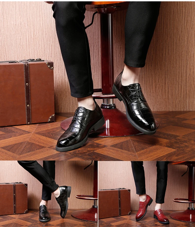 Men's Casual Shoe Oxfords Office Lace-Up Mens Shoes Casual Mens Dress Shoes Wedding Oxford Shoes' For Men Black Plus Size 11 45 (4)