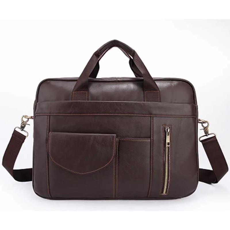 

YISHEN Retro Male Handbag Genuine Leather Men Briefcase 14 inch Laptop Bags Business Casual Men Shoulder Messenger Bags MLT1116