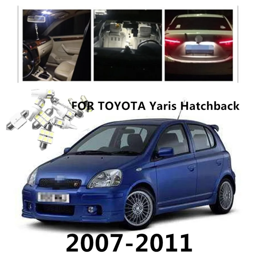 CIRCULAR 8pcs White Car LED Light Bulbs Interior Package Kit For TOYOTA