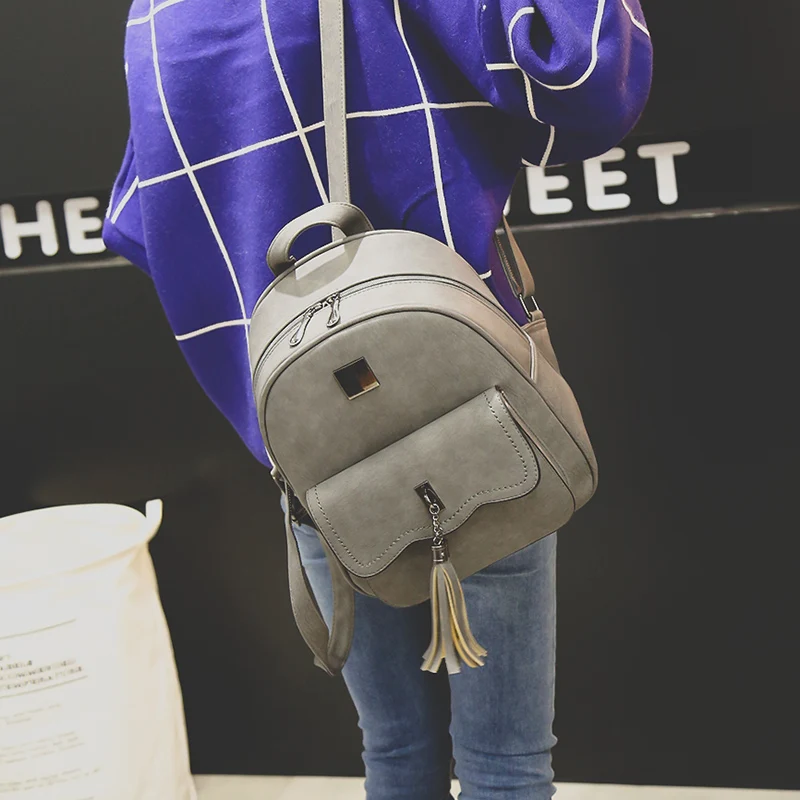 JANESPRI 2018 New Tassel Women Backpacks PU Leather Lady Backpacks High Quality Fashion Girls Backpack Cute School Bag Mochilas (36)