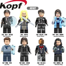 10 компл. X0182 Супер Герои Фил гулсон Mockingbird Грант Вард Симмонс Джемма Дейзи Джонсон строительные блоки игрушка-подарок для детей