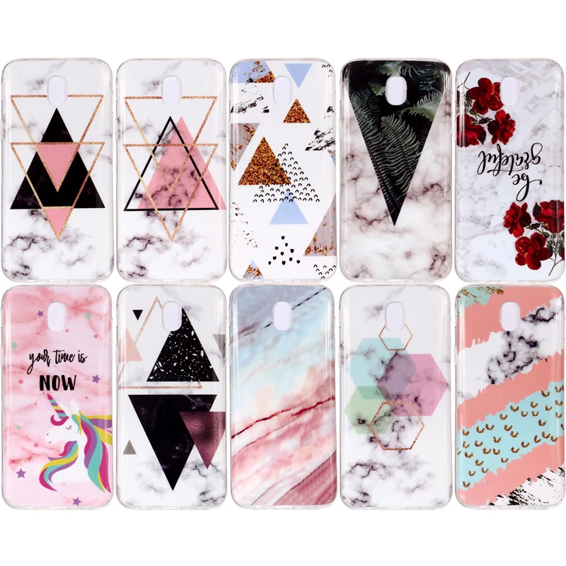 Fashion Marble Soft TPU Case Cellular Phone Silicone Cover Shell Coque Funda Hull for Samsung Galaxy J3 J5 J7 2017 EU |
