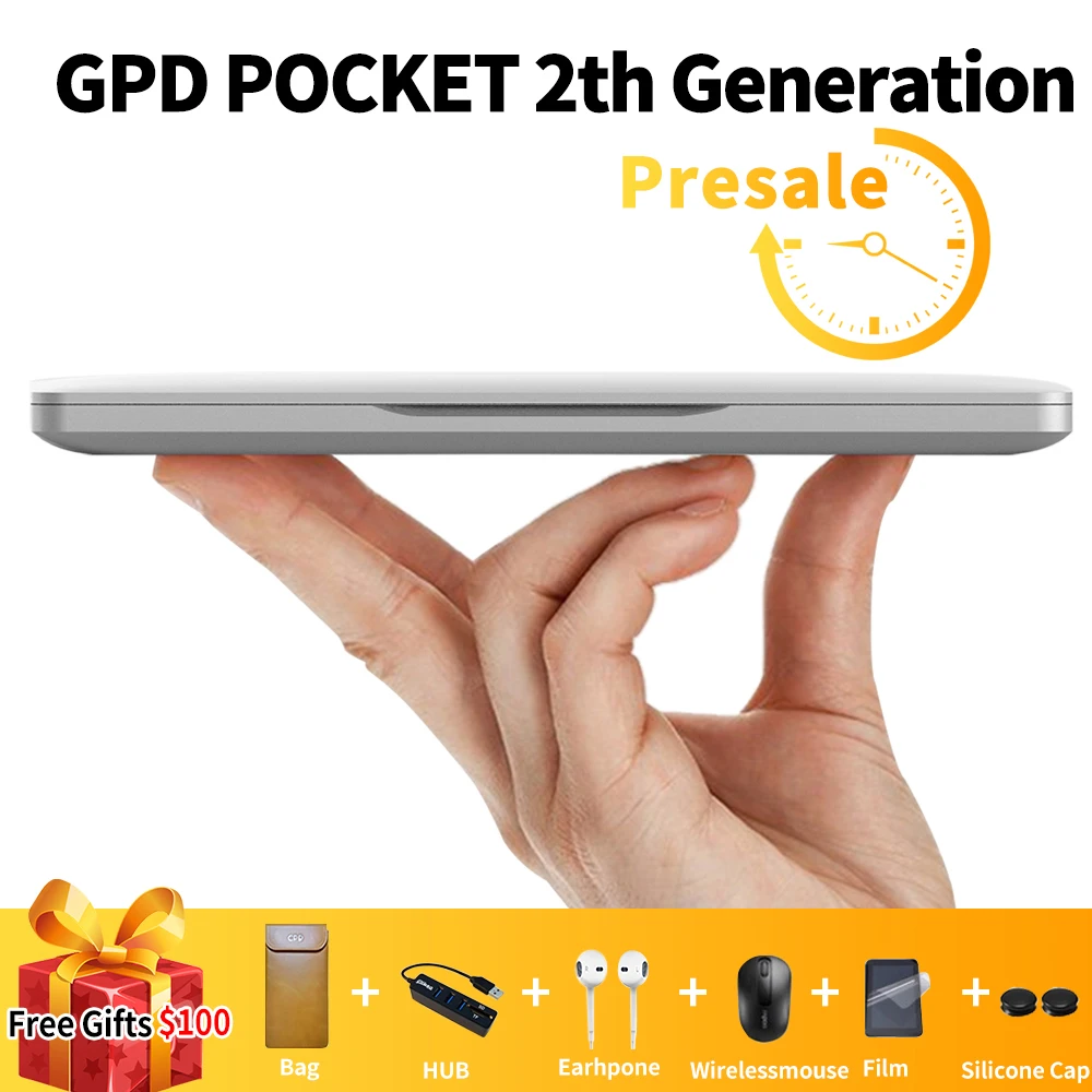 

New Original GPD Pocket2 Pocket 2 7 Inch Aluminum Shell Touch Screen Mini Laptop UMPC Windows 10 System CPU m3-8100Y 8GB/128GB