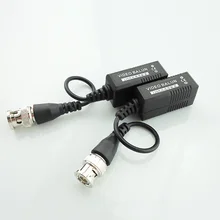 1 Pair Passive Cctv Video Balun Twisted Video Transceiver Utp Bnc Balun 2000Ft With Bnc Cable BNC Connector for Security Camera