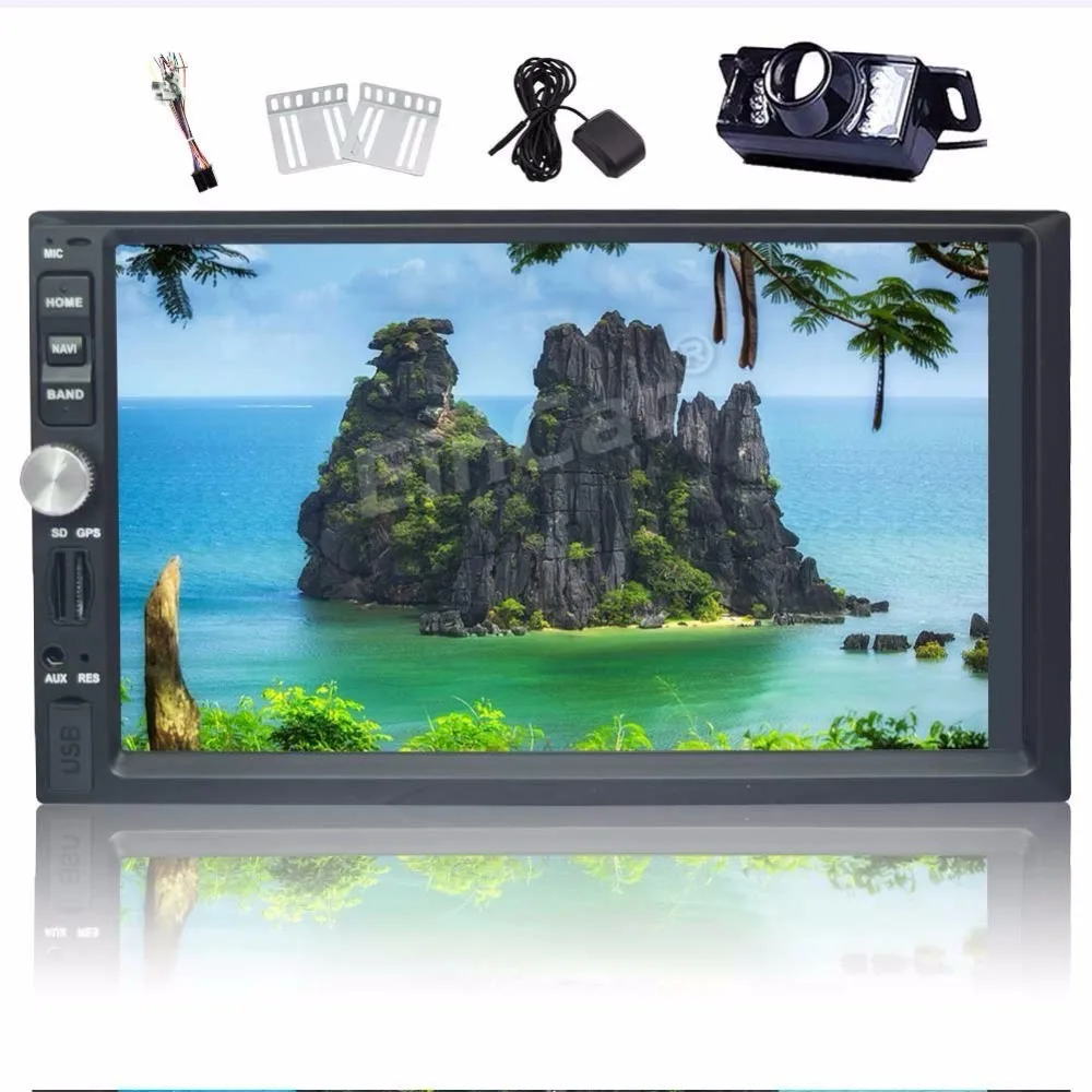 

Eincar 2Din Car Stereo MP5 Player GPS Navigation Touch Screen Head Unit Bluetooth Autoradio FM Steering Wheel Control-AUX Camera