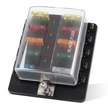 

10 Road Car Fuse Box Engine Compartment Automobile Durable for Nacelle Insurance 202-10LED