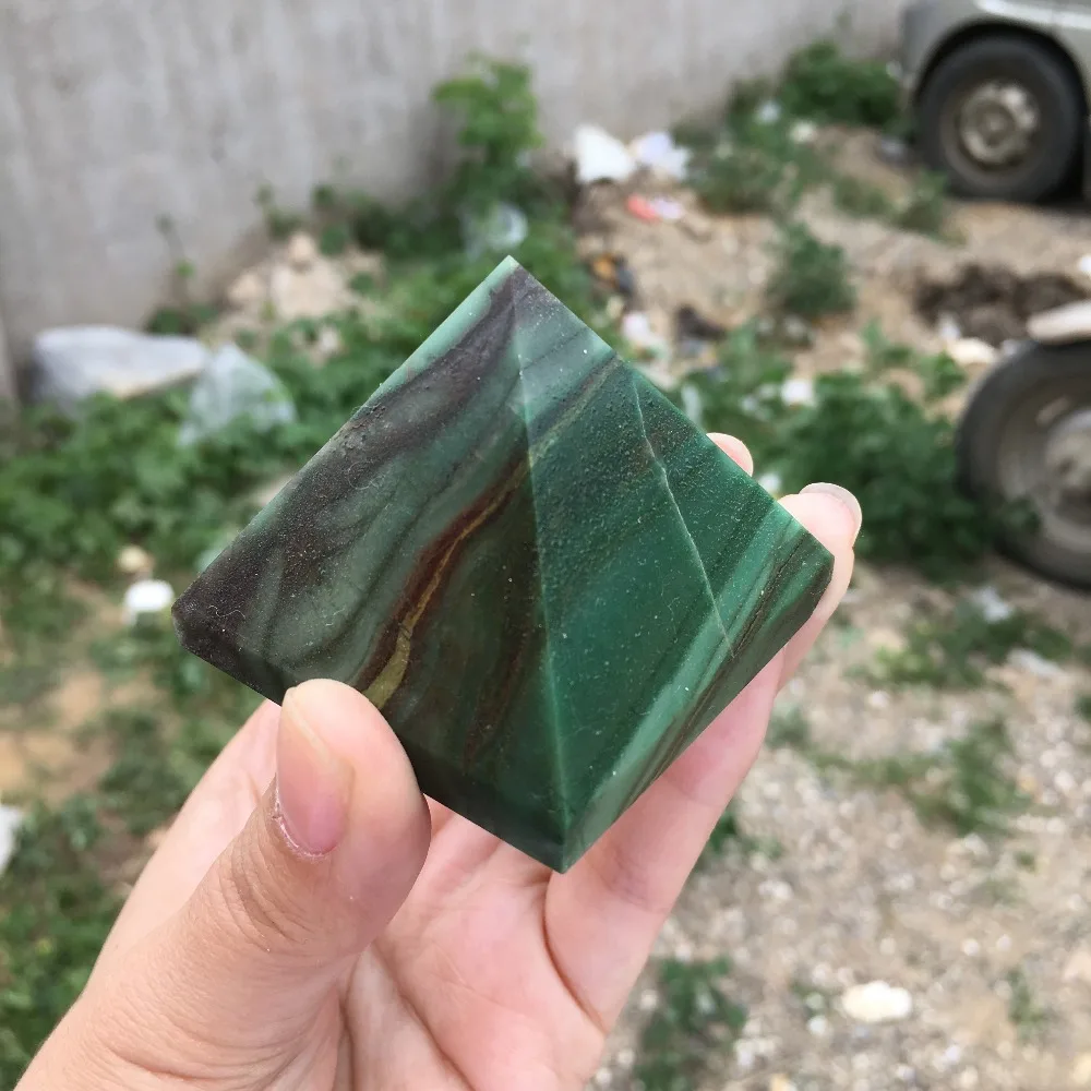 50 мм африканская зеленая сосновая Нефритовая Пирамида камень мощного исцеления, метафизический, рейки