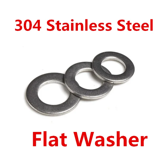 100pcs M3 304 Stainless Steel Flat Washer Plain Washer Flat gasket
