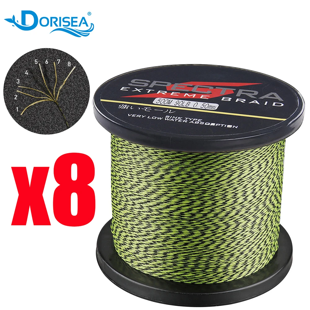 

DORISEA 8 Strands 100M 300M 500M 1000M 1500M 2000M PE Multifilame Braided Fishing Line 6LB -300LB Fishing Wire