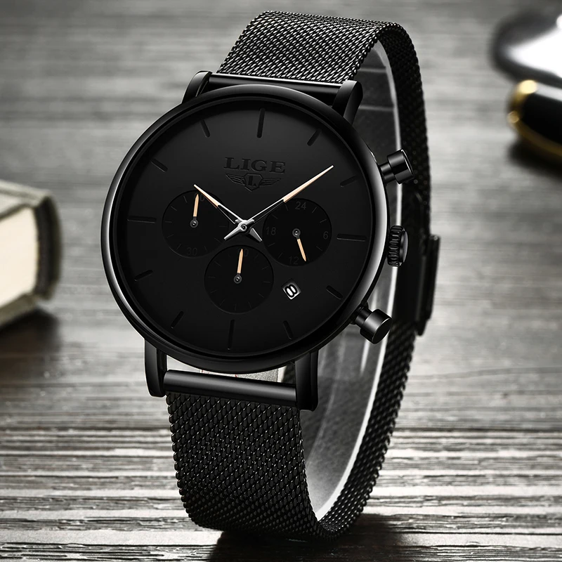 Najtaniej LIGE oficjalny sklep Top marka luksusowe nowe męskie modne zegarki 2019 wodoodporny data Wrist Watch Casual zegar kwarcowy reloj hombre