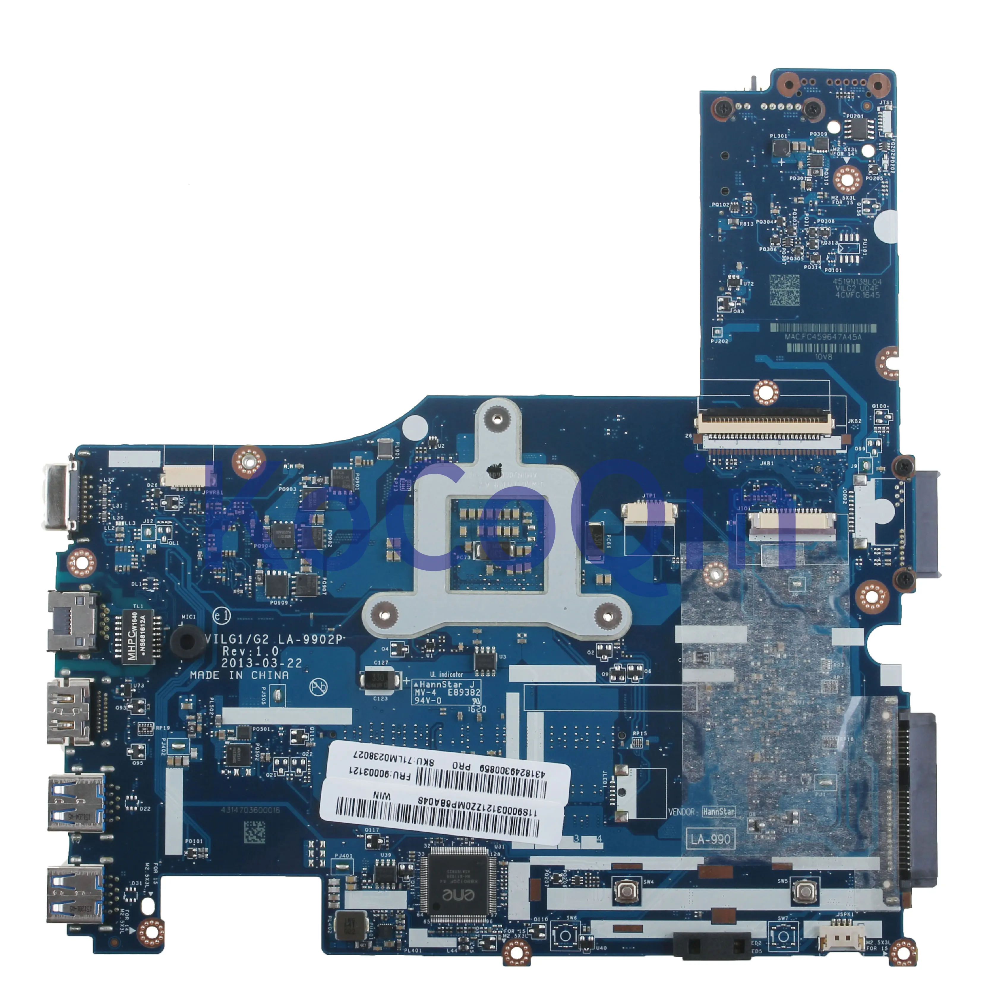  KoCoQin Laptop motherboard For LENOVO Ideapad G400S 14.1' inch HM76 Mainboard VILGL1/G2 LA-9902P SL