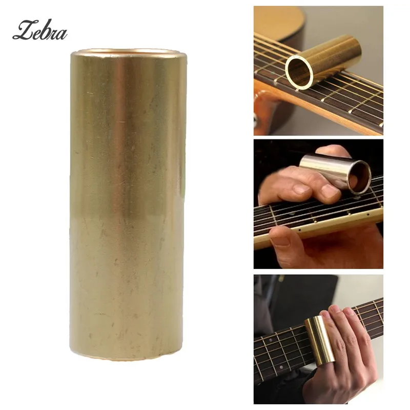 Zebra 1pcs Brass Steel Bass Guitar Slide Guitar Guitarra String Finger Tube Slider For Stringed