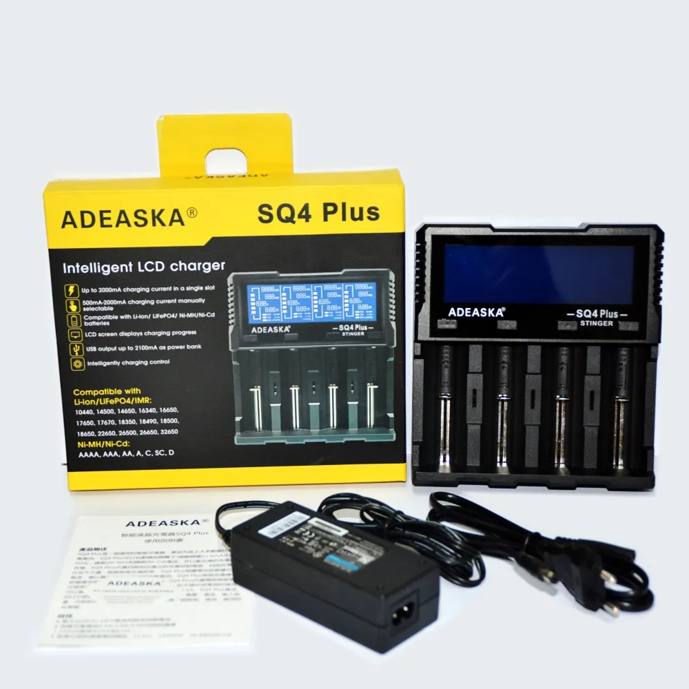 ADEASKA SQ4 PLUS LCD Display 18650 Charger For Li-ion Ni-MH Ni-CD AA AAA AAAA 26650 10440 16340 18350 26500 Battery charger ADEASKA SQ4 PLUS LCD Display 18650 Charger For Li-ion Ni-MH Ni-CD AA AAA AAAA 26650 10440 16340 18350 26500 Battery charger
