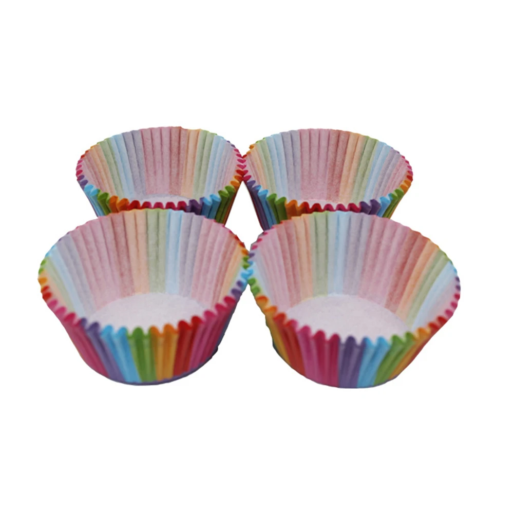 100 шт разноцветный капкейк вкладыш бумажная формочка форма для выпечки формы для маффинов торта маленькая коробка для пирожных чашка лоток для декорирования инструменты