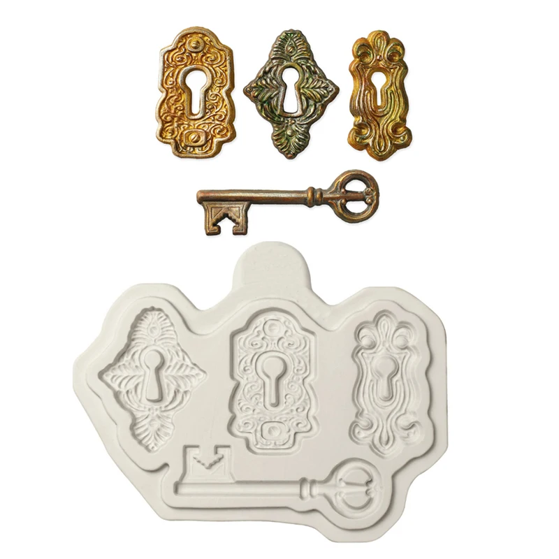 

Locks and Key Mould Silicone Mold Fondant Cake Decorating Tool Chocolate Gumpaste Mold, Sugarcraft, Kitchenware