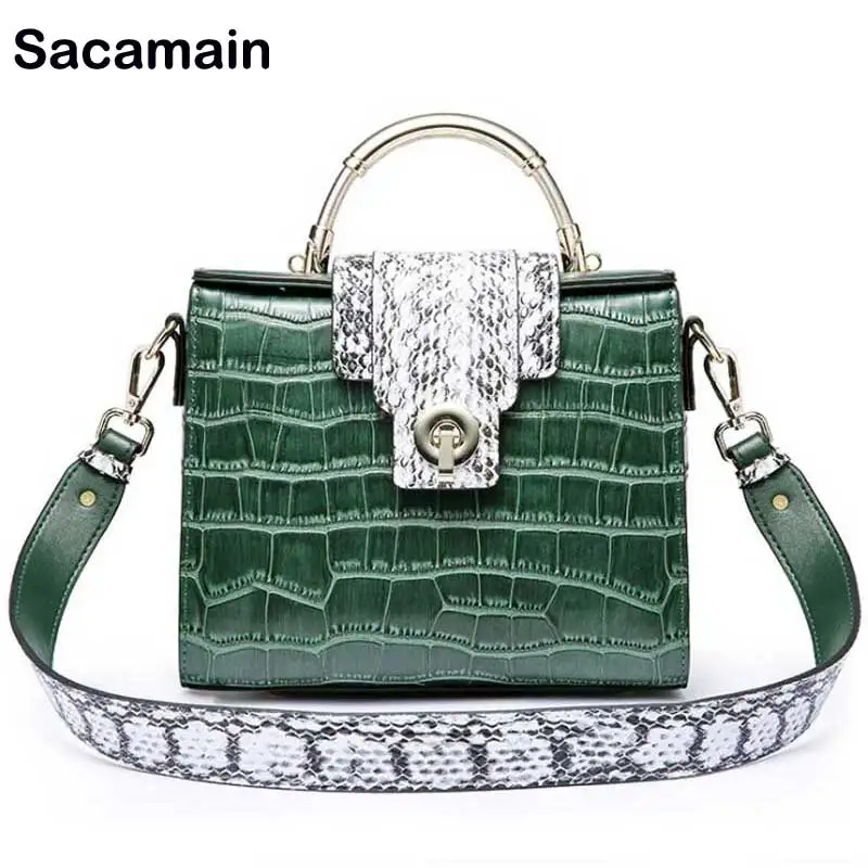 

Sac a main Bag women's Crocodile Fake Skin Snake Crossbody Bags For Women Luxury Handbags Women Bags Designer Bolsos Mujer