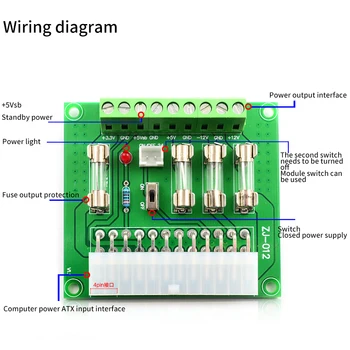 

5Pcs Desktop ATX power adapter board computer ATX power take power board power outlet wiring module