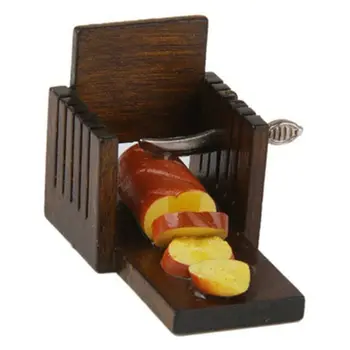 

Brand New And High Quality 1:12 Dollhouse Miniature Food Accessories Mini Cute Bread Slicer Breakfast Simulation Kitchen Toy