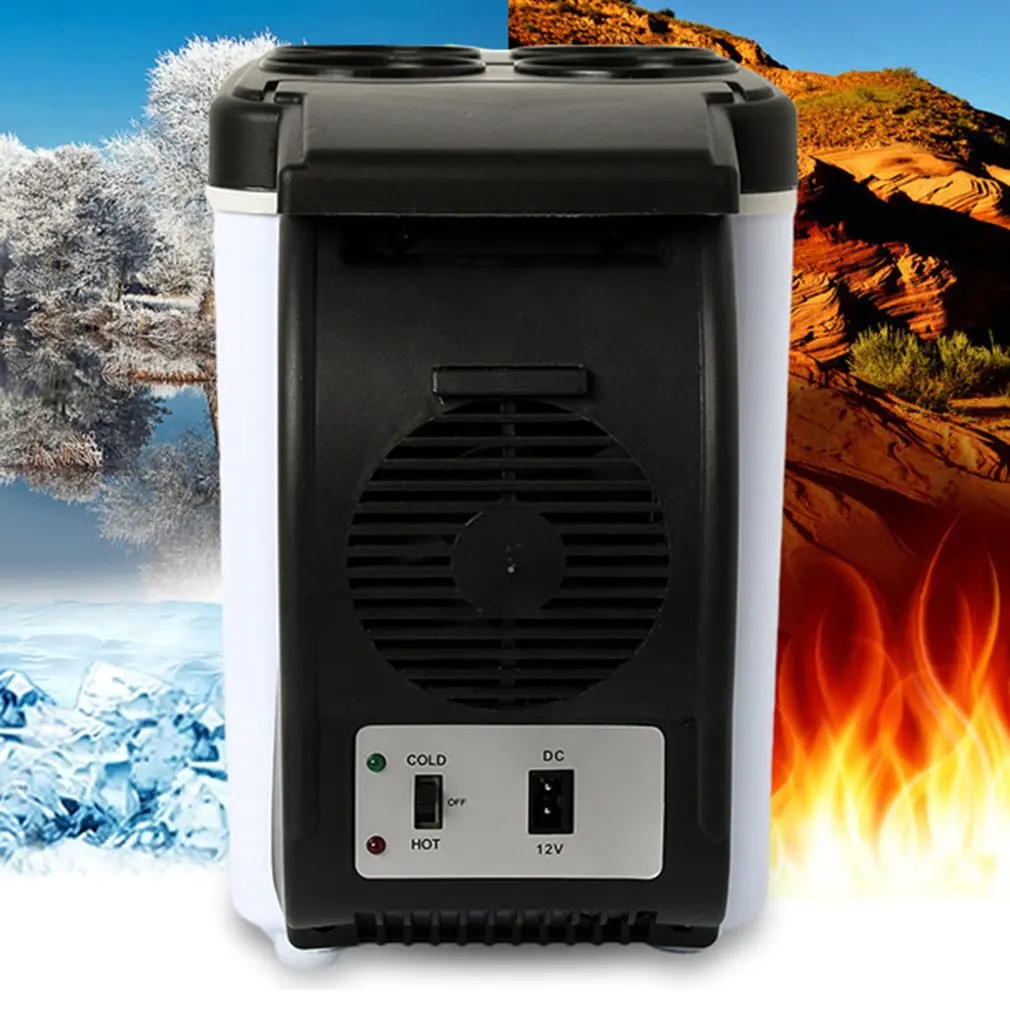 newPortable Size 12V Car Small Refrigerator Mini Fridge Cooler & Warmer Enough Capacity 6L White No Need for Refrigerants